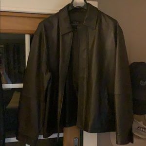 Brown leather jacket